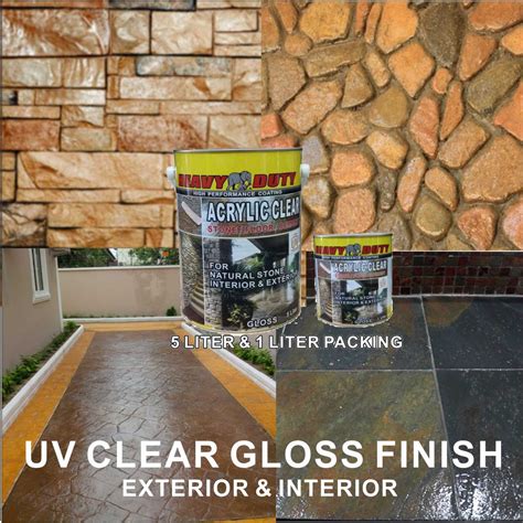 1L ACRYLIC CLEAR HEAVY DUTY CLEAR GLOSS EXTERIOR INTERIOR Stone