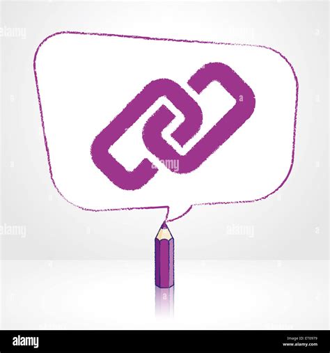 Purple Pencil With Reflection Drawing Digital Media Link Icon In