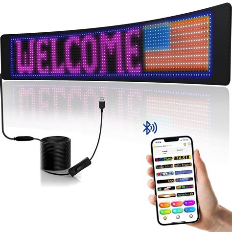 Amazon Programmable LED Scrolling Sign For Car Flexible USB 5V