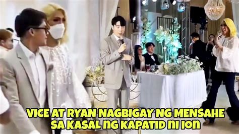 Vice At Ryan Bang Nagabot Ng Mensahe Sa Bagong Kasal Pamilya Perez