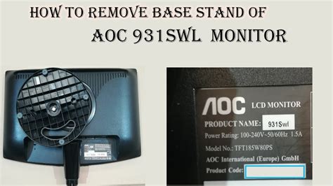 How To Remove Aoc Monitor Stand Aoc Swl Tft W Ps Youtube