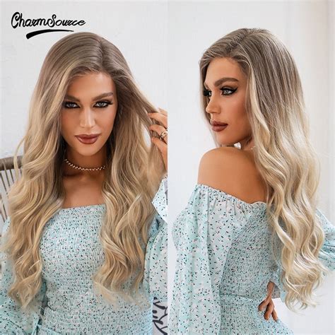 Synthetic Blonde Lace Front Wigs Wigs Front Lace White Women Long