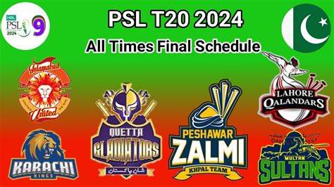 Psl 2024 Schedule Announced ۰psl 9 Schedule ،dates، Venues And Timings Youtube