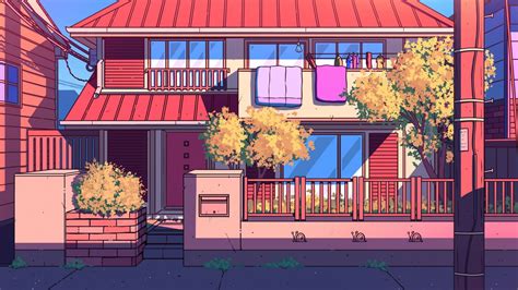 Wallpaper Anime, House, Window, Plant, Building, Background - Download ...