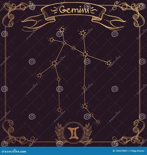 Gemini Constellation Schematic Representation Of The Signs Of The