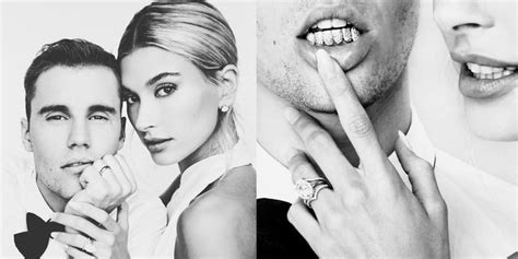 Hailey Baldwin Unveils Diamond Encrusted Chevron Nesting Wedding Band