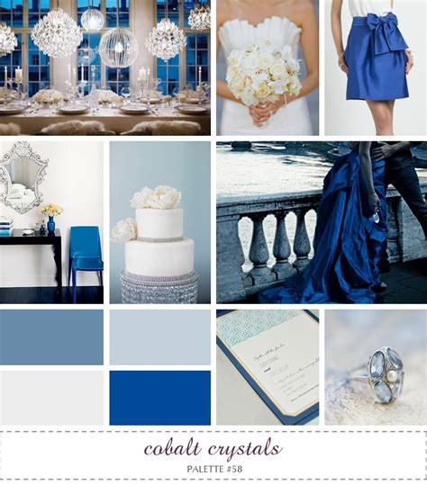 Inspiration Board Cobalt Crystals Blue Cobalt Wedding Color