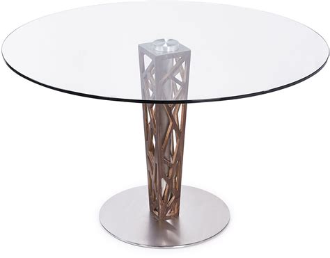 Crystal 48 Clear Tempered Glass Top Round Dining Table From Armen Living Coleman Furniture