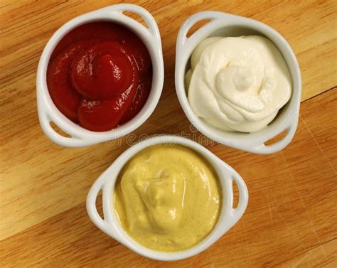 Mustard Ketchup And Mayonnaise Stock Photo Image Of Nutritious Mayo