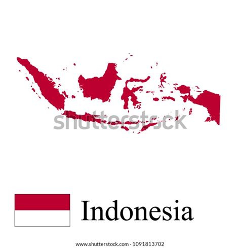 Indonesia Map Flag Stock Vector (Royalty Free) 1091813702 | Shutterstock