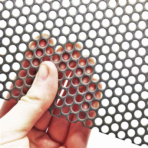 45mm Round Hole Mild Steel Perforated Mesh Steel 6mm Pitch 2mm Thick The Mesh Company