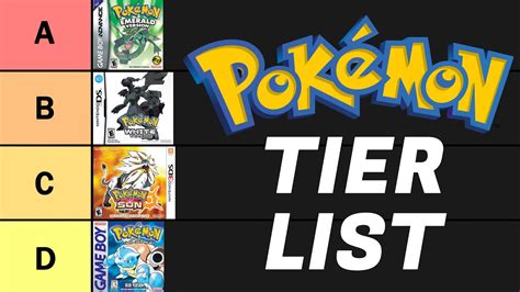 Pokemon Game Tier List Ranking All The Main Series Pokemon Games