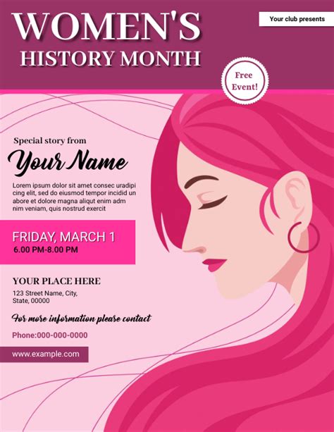 Womens History Month Flyer Template Postermywall