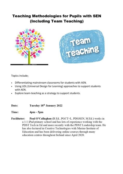 Teaching Methodologies For Pupils With Sen Including Team Teaching