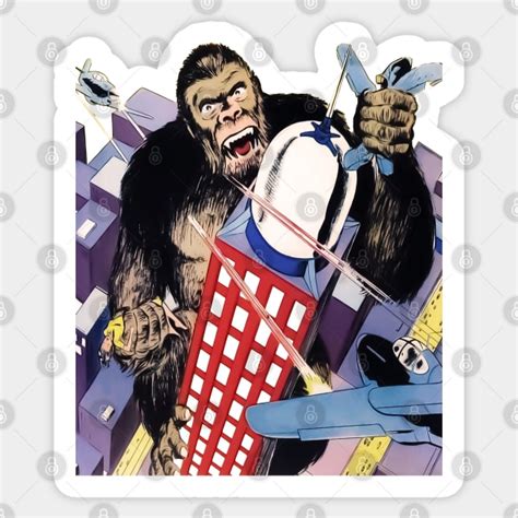 King Kong Gorilla Giant City Aircraft Retro Comic Vintage Cartoon Book Old Classic - Vintage ...