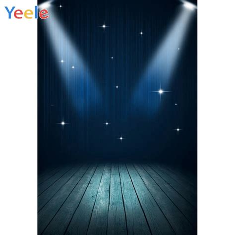 Stage Backdrops Shiny Spotlights Wood Floor Kid Baby Play Shower