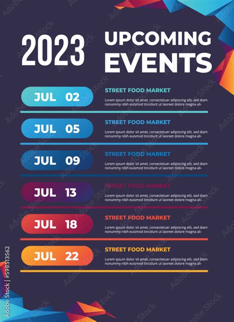 Vetor De 2023 Upcoming Events Schedule Template Timeline Event