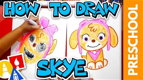 How To Draw Skye From Paw Patrol Preschool Youtube