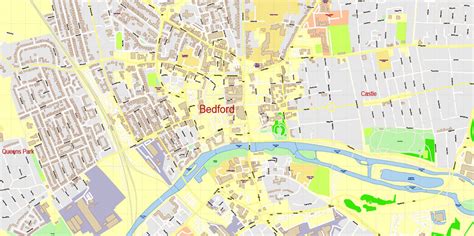 Bedfordshire UK England PDF Map Vector Exact Admin City Plan High ...