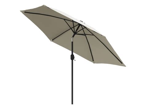 Parasol meuble de jardin en porte à faux avec led 3 m blanc sable