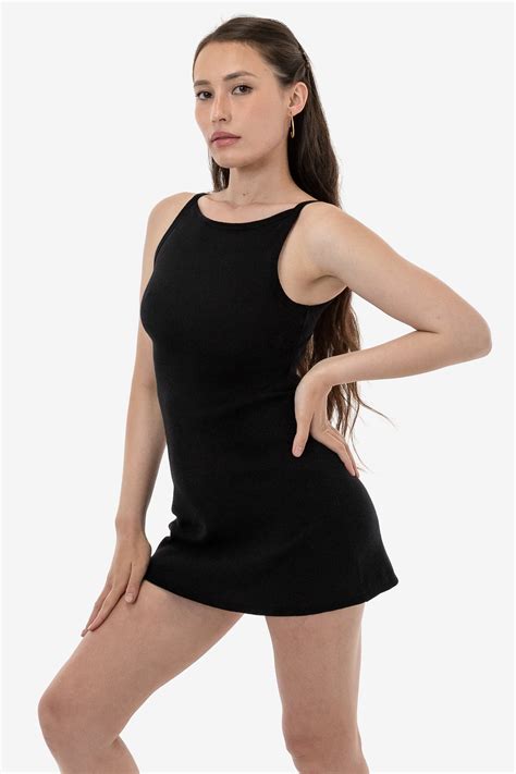 14R315 - 14/1 Rib Spaghetti Boatneck Dress – Los Angeles Apparel