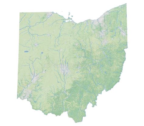 Mapa Topográfico De Alta Resolução De Ohio Ilustração Stock