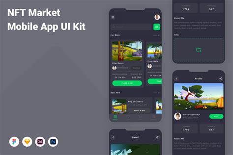 Nft Market Mobile App Ui Kit Graphic By Betush Creative Fabrica