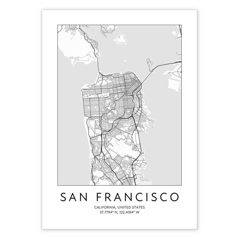 San Francisco Map Print - Wall Art