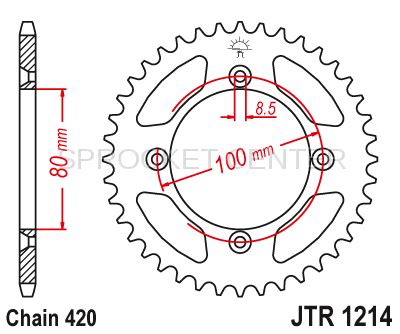 JT Sprockets JTR1214 420 Pitch Steel Rear Sprocket HONDA