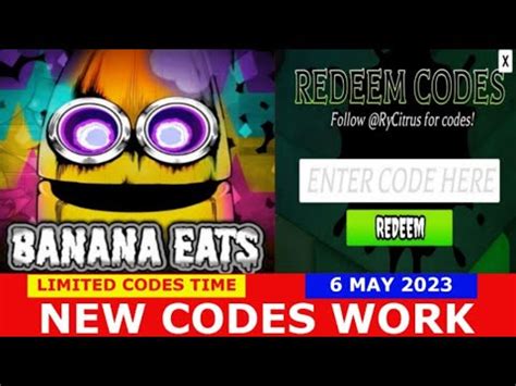 BANANA EATS CODES FREE COINS BANANA EATS ROBLOX LIMITED CODES TIME