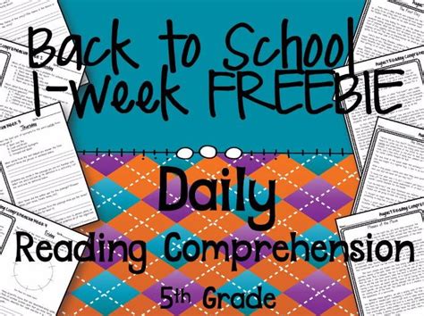 Back To School Daily Reading Comprehension Freebie Teaching Resources