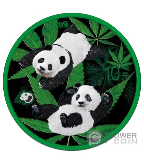 China Panda Cannabis Moneda Plata Yuan China