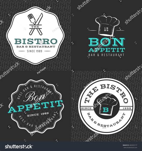 Set Badges Banner Labels Logos Restaurant Stock Vector Royalty Free