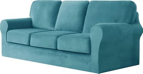 Sofa Cover 3 Seater 7 Pieces Set Super Soft Stretch Velvet Sofa