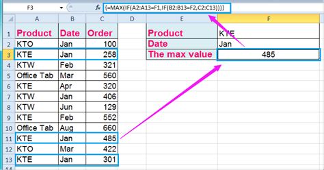 Excel Maximum Value With Criteria Printable Templates Free