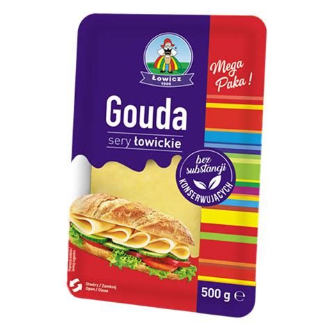 Łowicz Ser Gouda plastry 130g Torimpex Toruń