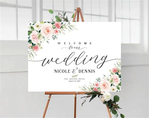 Wedding Welcome Sign Wedding Signs Flowers Welcome Sign - Etsy