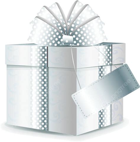 Gift Box With White Bow Bow Christmas Holiday Vector Bow Christmas