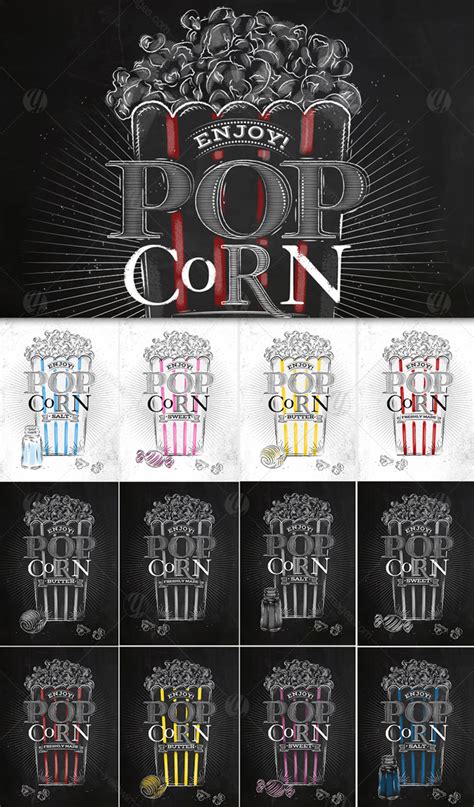 Popcorn menu on Yellow Images Creative Store