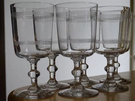 Anciens Verres A Vin Cristal Baccarat Modele Filet Ht Cm