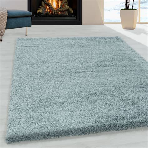 Fluffy Shaggy Plain Blue Rug Carpetsrugs Ie