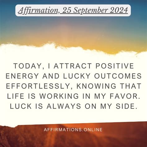 Affirmation 14 September 2024 Affirmations Online