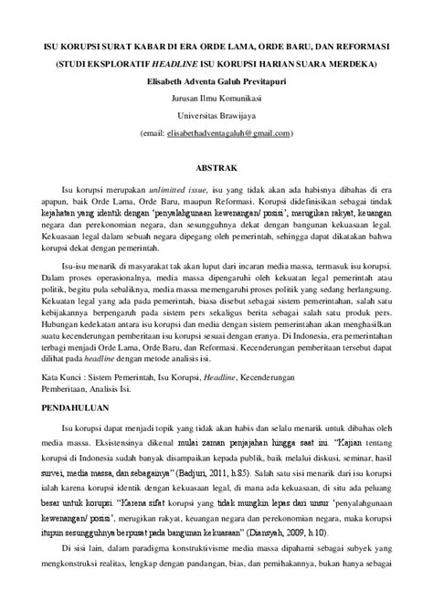 (PDF) ISU KORUPSI SURAT KABAR DI ERA ORDE LAMA, ORDE BARU, DAN ...