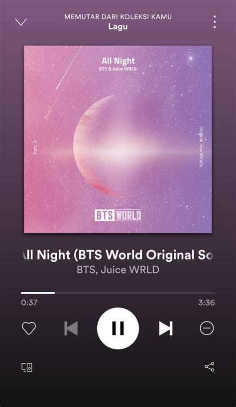 All Night Bts Ft Juice Wrld Bts Spotify Screenshot Pop Playlist