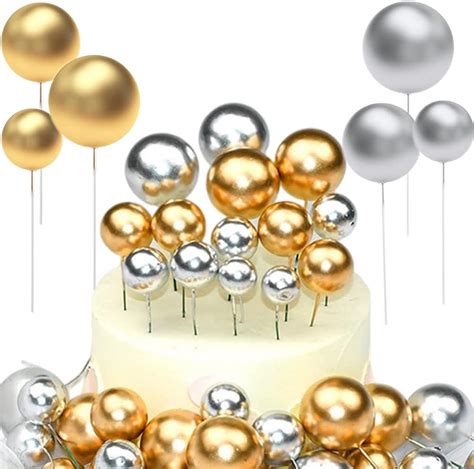 Tortendeko Kugeln Gold Silber Kuchen Schaumkugeln Tortendeko Ballon