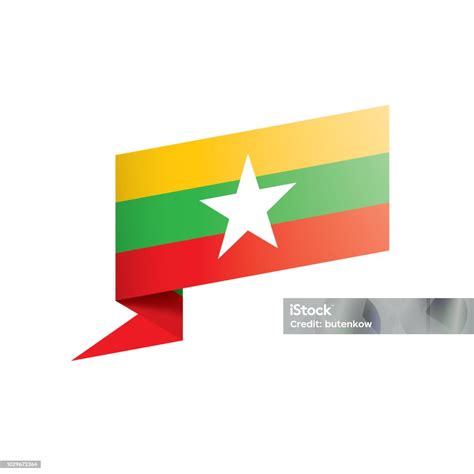 Myanmar Flag Vector Illustration On A White Background Stock