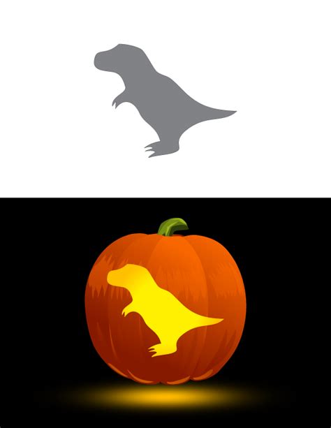 T Rex Pumpkin Carving Stencil