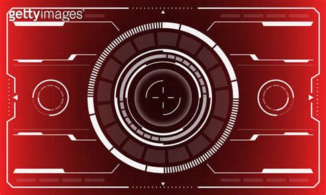 HUD Sci Fi Interface Screen View White Circular Geometric Design