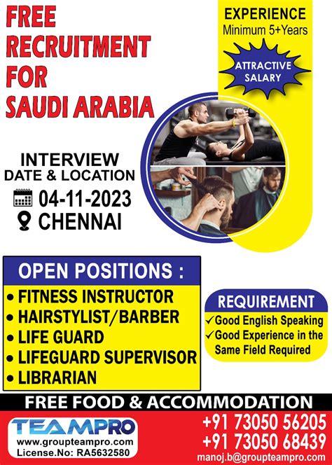 Free Recruitment For Saudi Arabia Walk In Interview