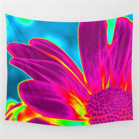 Neon Daisy Wall Tapestry By Nadia Bonello Society6